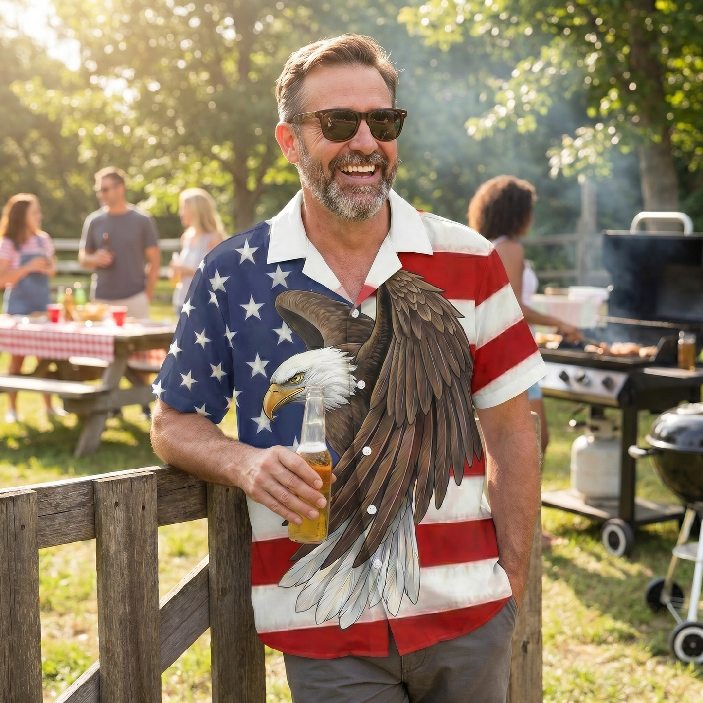 Eagle America Independence Day Cool Hawaiian Shirt