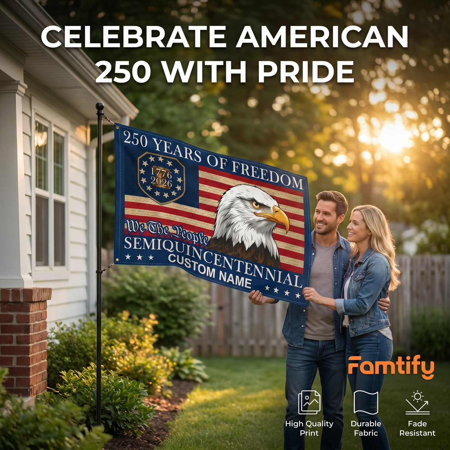 American Eagle Semiquincentennial Flag - 250 Years of Freedom