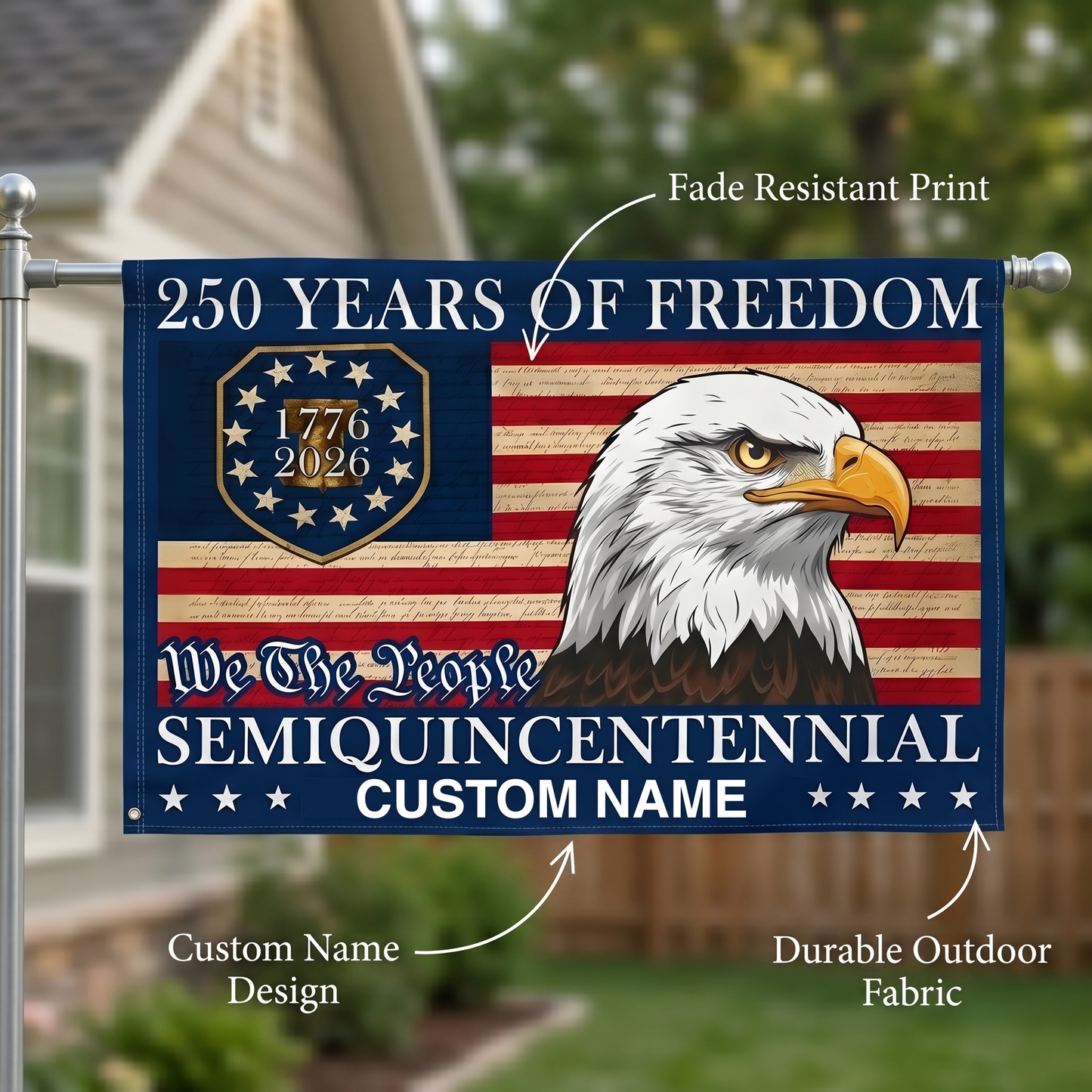 American Eagle Semiquincentennial Flag - 250 Years of Freedom
