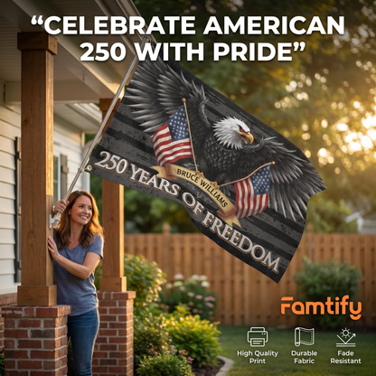 250 Years of Freedom American House Flag USA Semiquincentennial 1776–2026