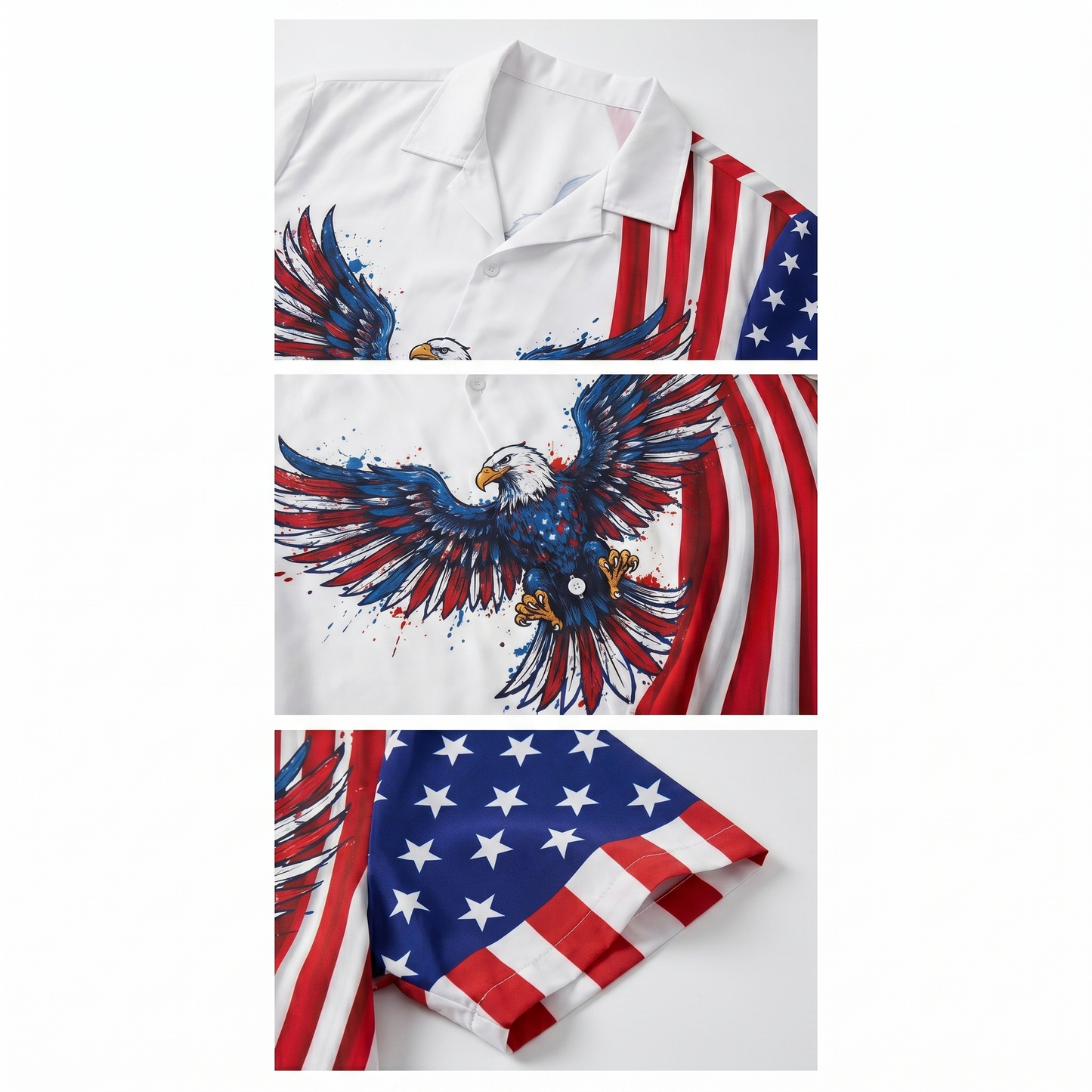 Personalized Patriotic Eagle Hawaiian Shirt – God Bless America 250th Anniversary 1776–2026 Custom Name Shirt