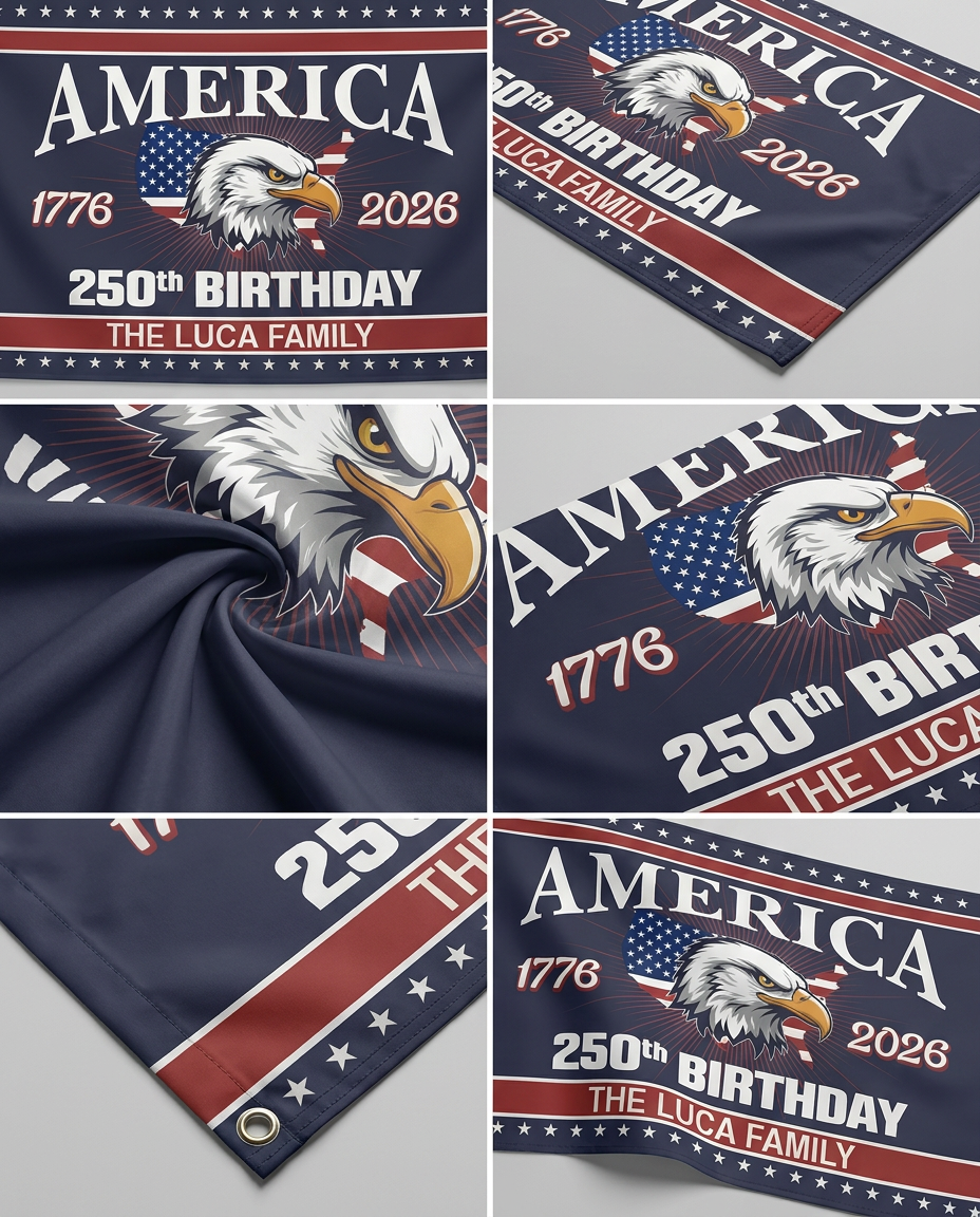 America 250 Birthday 1776-2026 Double-Sided Flag