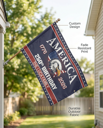 America 250 Birthday 1776-2026 Double-Sided Flag