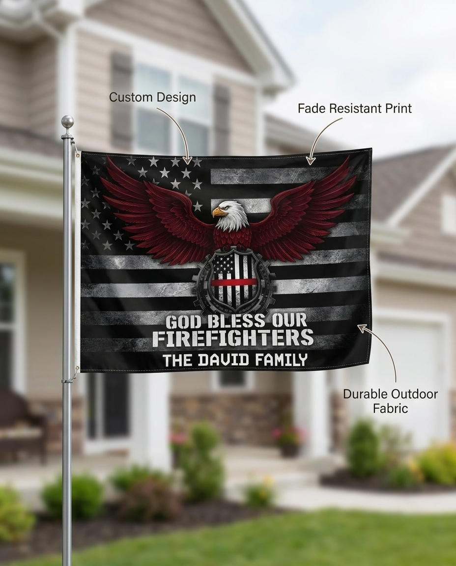 Custom American Flag With Family Name  - Personalized Banner House Flag