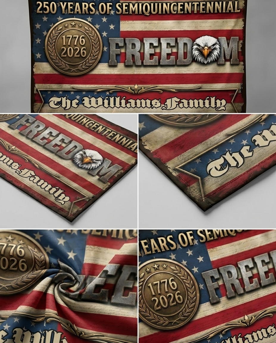 Custom Family Name 250 Years Of Freedom House Flag