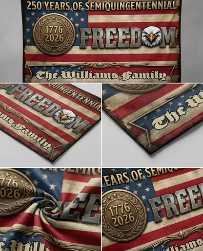 Custom Family Name 250 Years Of Freedom House Flag
