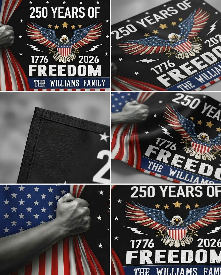 Custom Family Name Celebrate 250th Anniversary of America House Flag