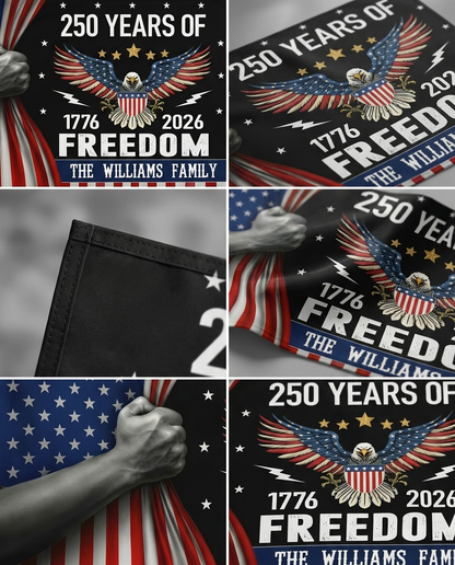 Custom Family Name Celebrate 250th Anniversary of America House Flag