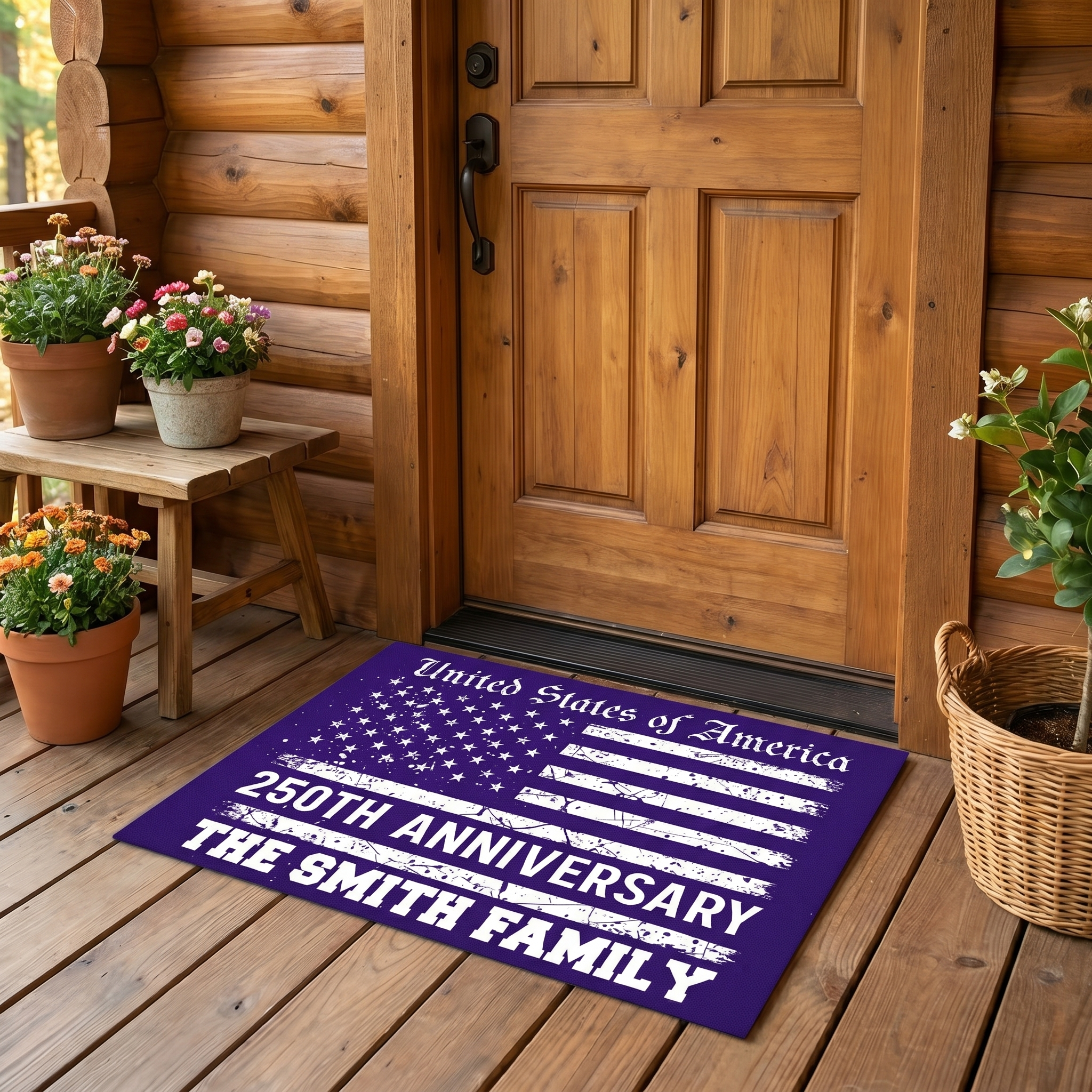 USA 250th Anniversary Doormat 1776-2026 Patriotic Welcome Mat