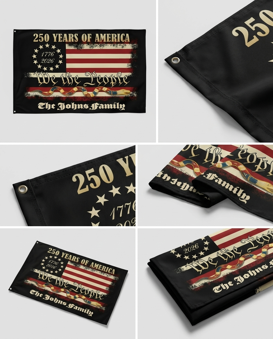 Custom We The People 1776 2026, 250 Years of American Heritage Patriotic Double-Sided Flag