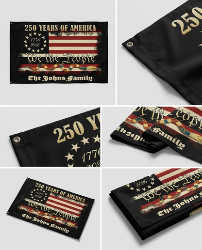 Custom We The People 1776 2026, 250 Years of American Heritage Patriotic Double-Sided Flag