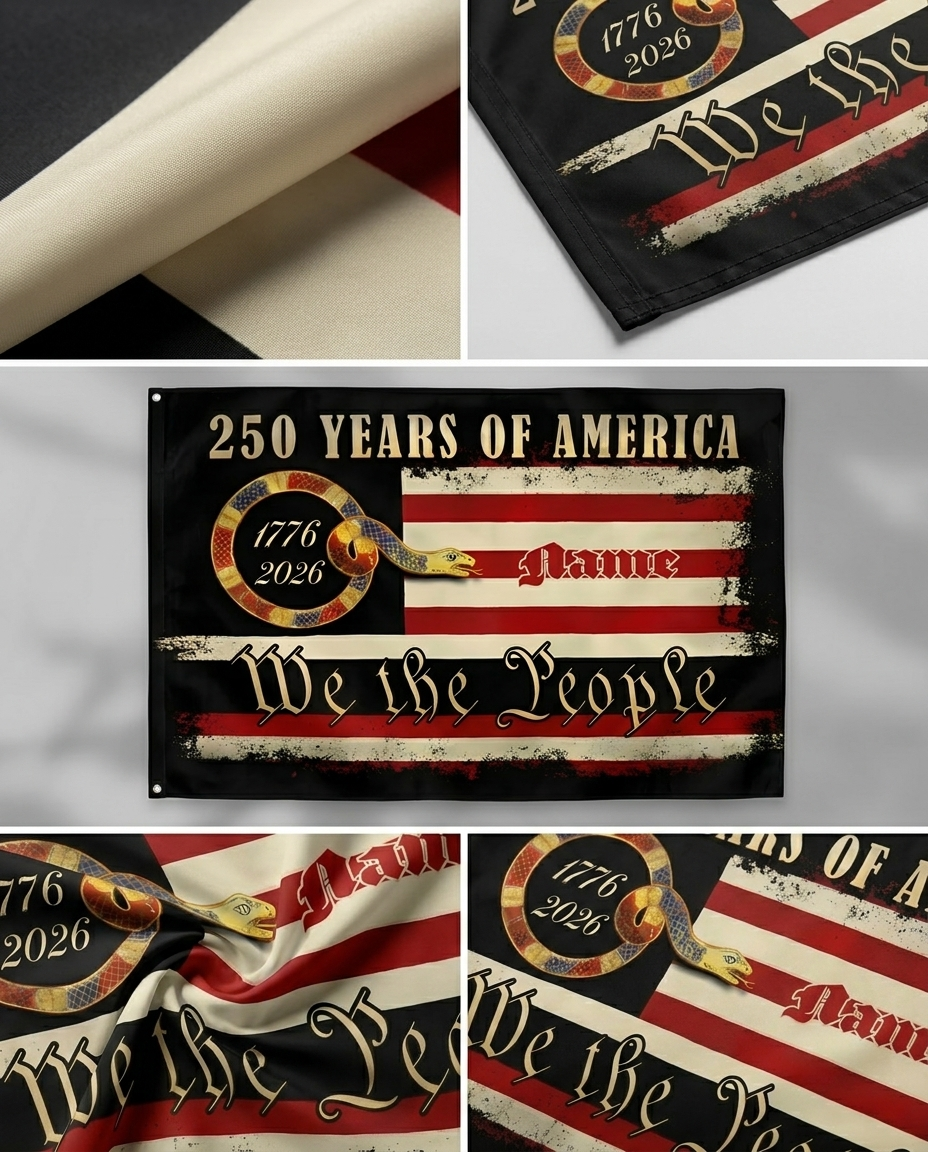 Personalized 250 Years Of America - We The People Banner House Flag