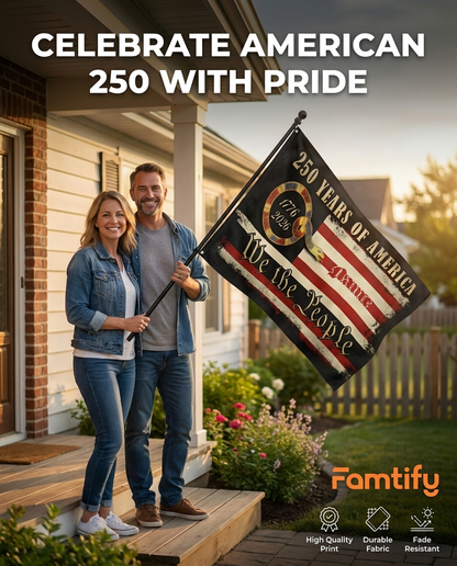 Personalized 250 Years Of America - We The People Banner House Flag