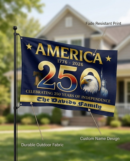 Personalized American Flag - America 250th Anniversary Double-Sided Flag