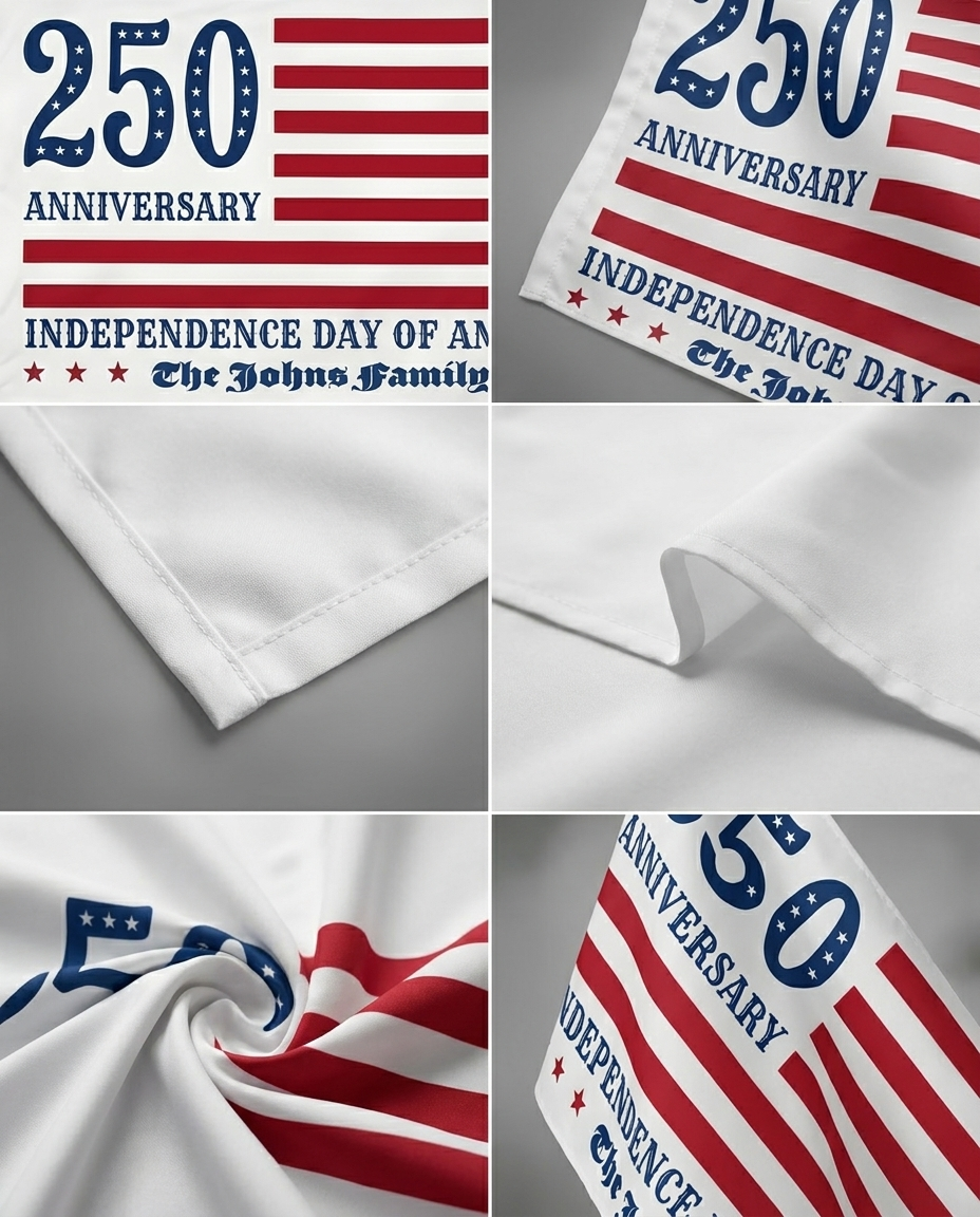 Personalized Family Name 250 Anniversary Independence Day of America Banner House Flag