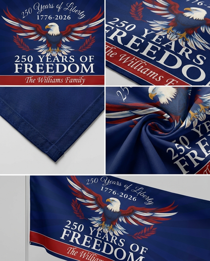 Personalized Family Name 250th Birthday Flag America Anniversary Banner House Flag