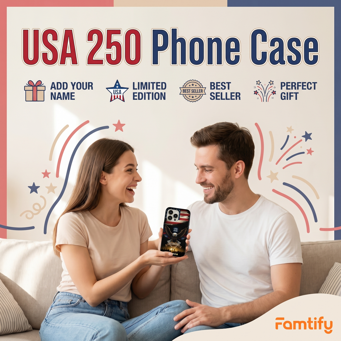 America 250th Anniversary 1776-2026 Patriotic Phone Case