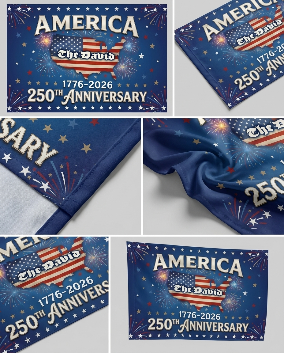 Personalized Name America 250th Anniversary Banner House Flag