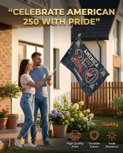Personalized Name America 250th Anniversary Banner House Flag