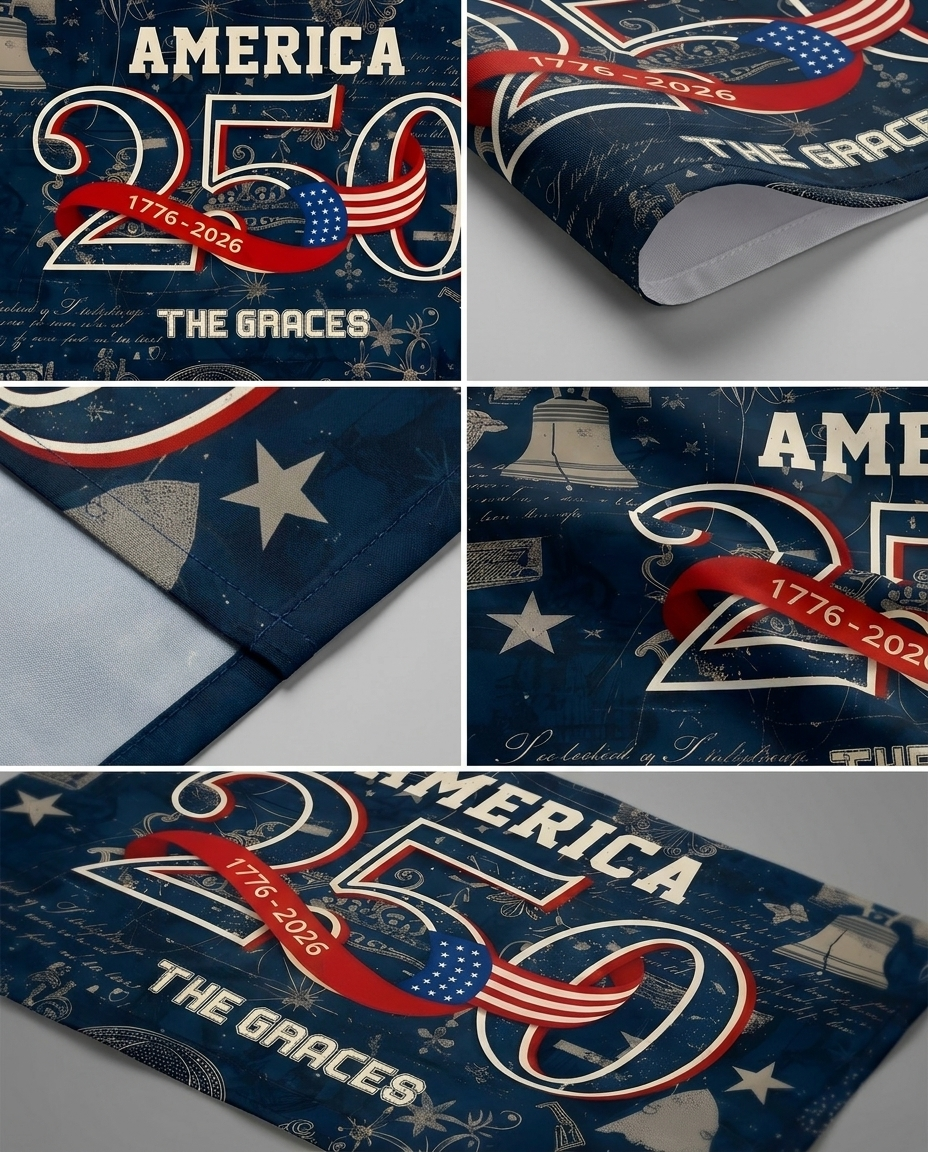 United States of America 1776 2026 House Flag 250 Years Patriotic Gift Decor