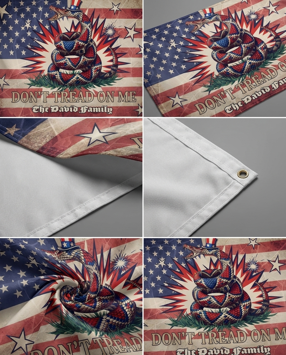 USA American Gadsden Rattlesnake Don't Tread On Me Double-Sided Flag