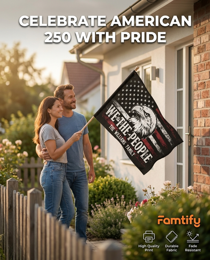 We The People Black And Red USA American Double-Sided Flag