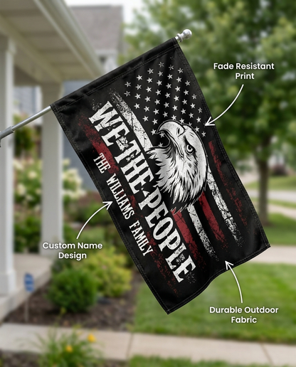 We The People Black And Red USA American Double-Sided Flag