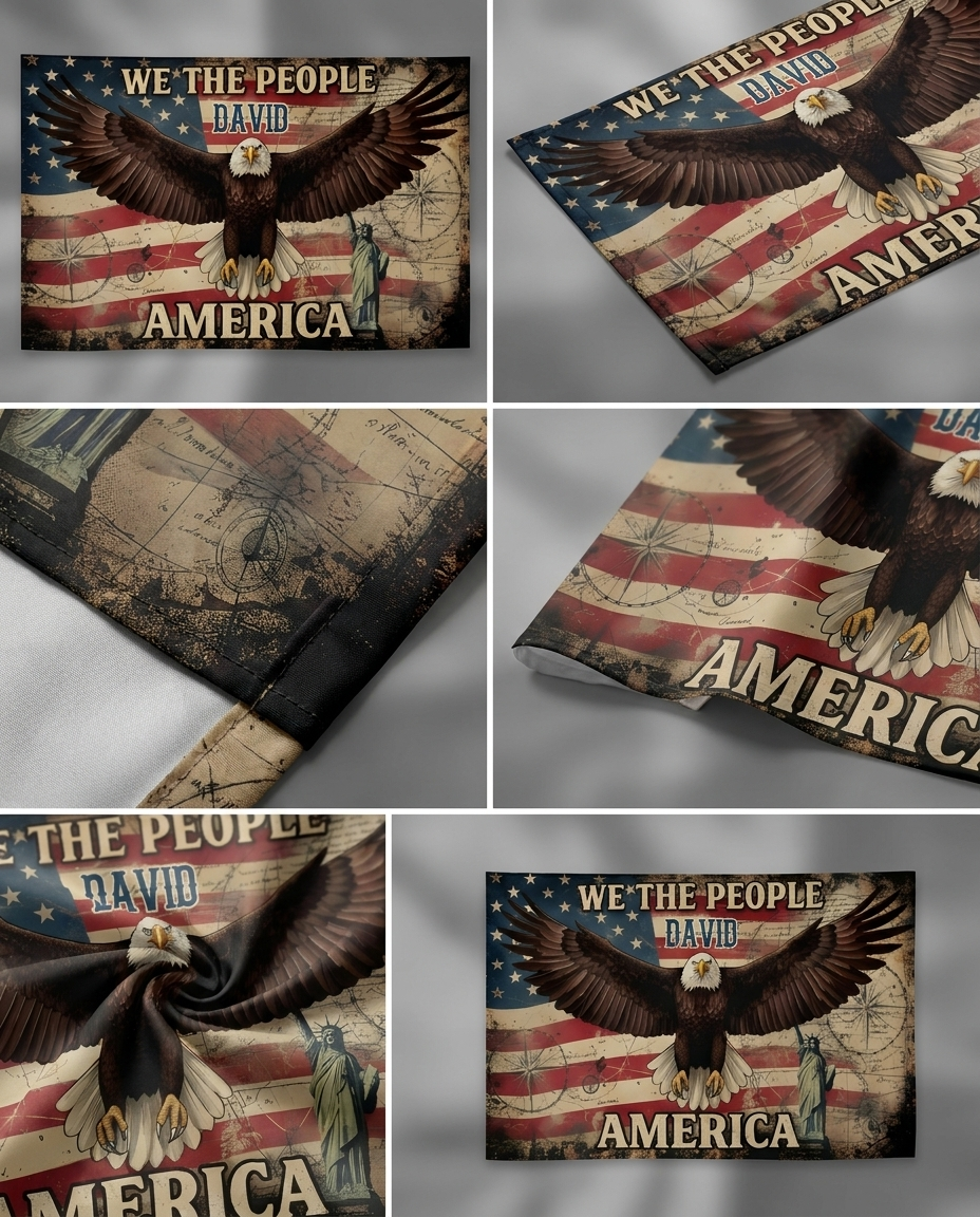 We The People 1776 Flag Patriotic 4th of July Double-Sided Flag