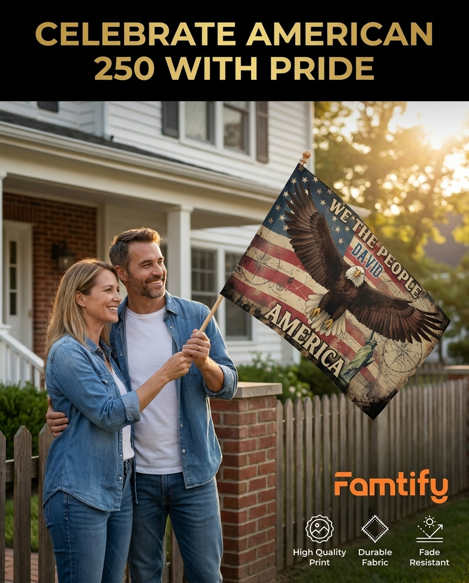We The People 1776 Flag Patriotic 4th of July Double-Sided Flag