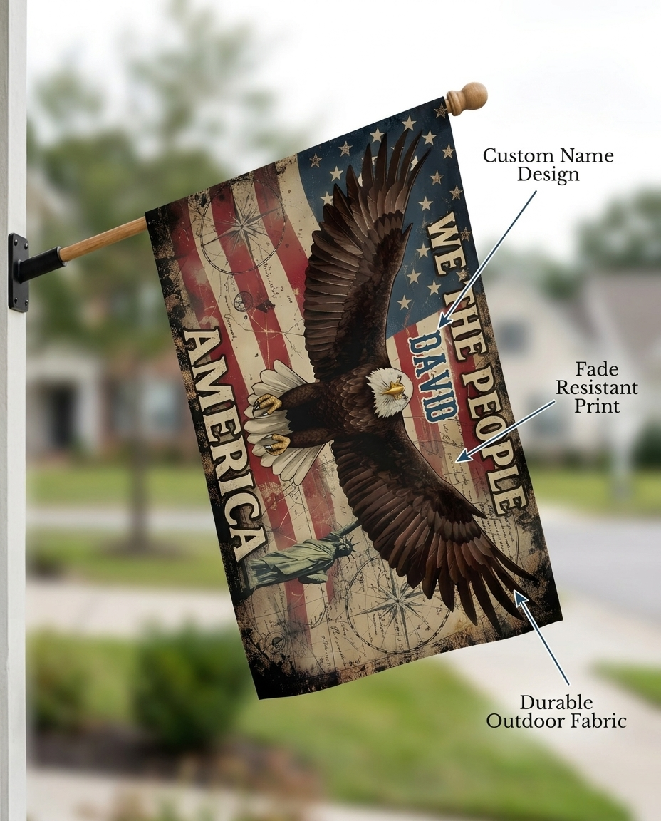 We The People 1776 Flag Patriotic 4th of July Double-Sided Flag