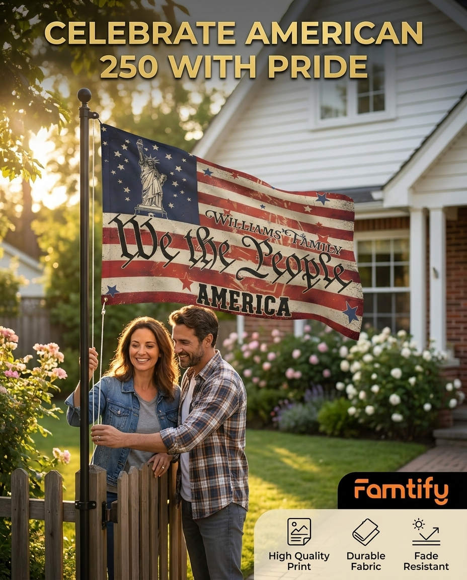 We The People Flag America 250th Anniversary House Flag