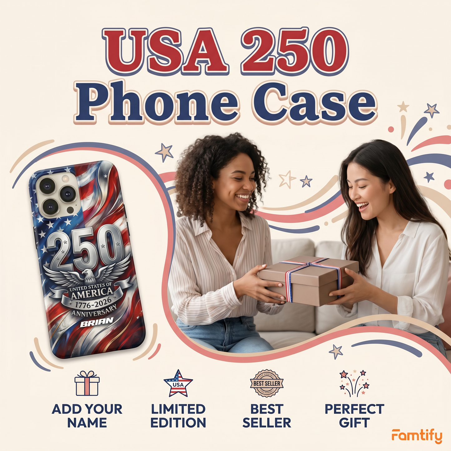 USA Eagles 250th Anniversary Semiquincentennial 1776-2026 Phone Case