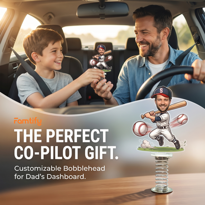 Personalized Baseball Dad Drive Safe Car Standee – Custom Photo Gift for Dad