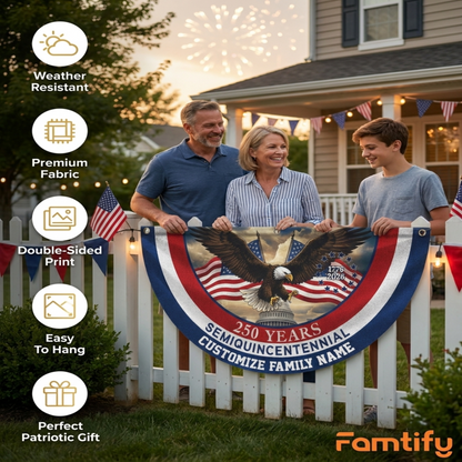 American Flag - USA 250th Anniversary Semiquincentennial Non-Pleated Fan Flag