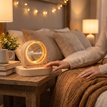 Personalized Round Night Light – “To The World’s Greatest Dad” Custom Gift