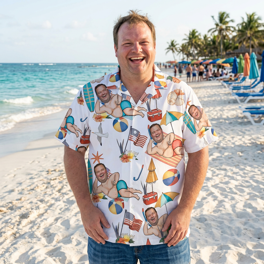 Personalized Hawaiian Shirt for Dad – Custom Photo Tropical Gift