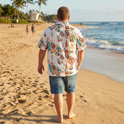 Personalized Hawaiian Shirt for Dad – Custom Photo Tropical Gift