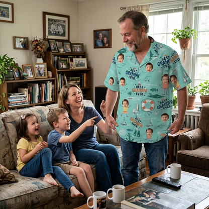 Personalized Hawaiian Shirt for Grandpa – “Best Grandpa Ever” Custom Gift