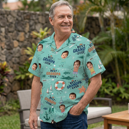 Personalized Hawaiian Shirt for Grandpa – “Best Grandpa Ever” Custom Gift