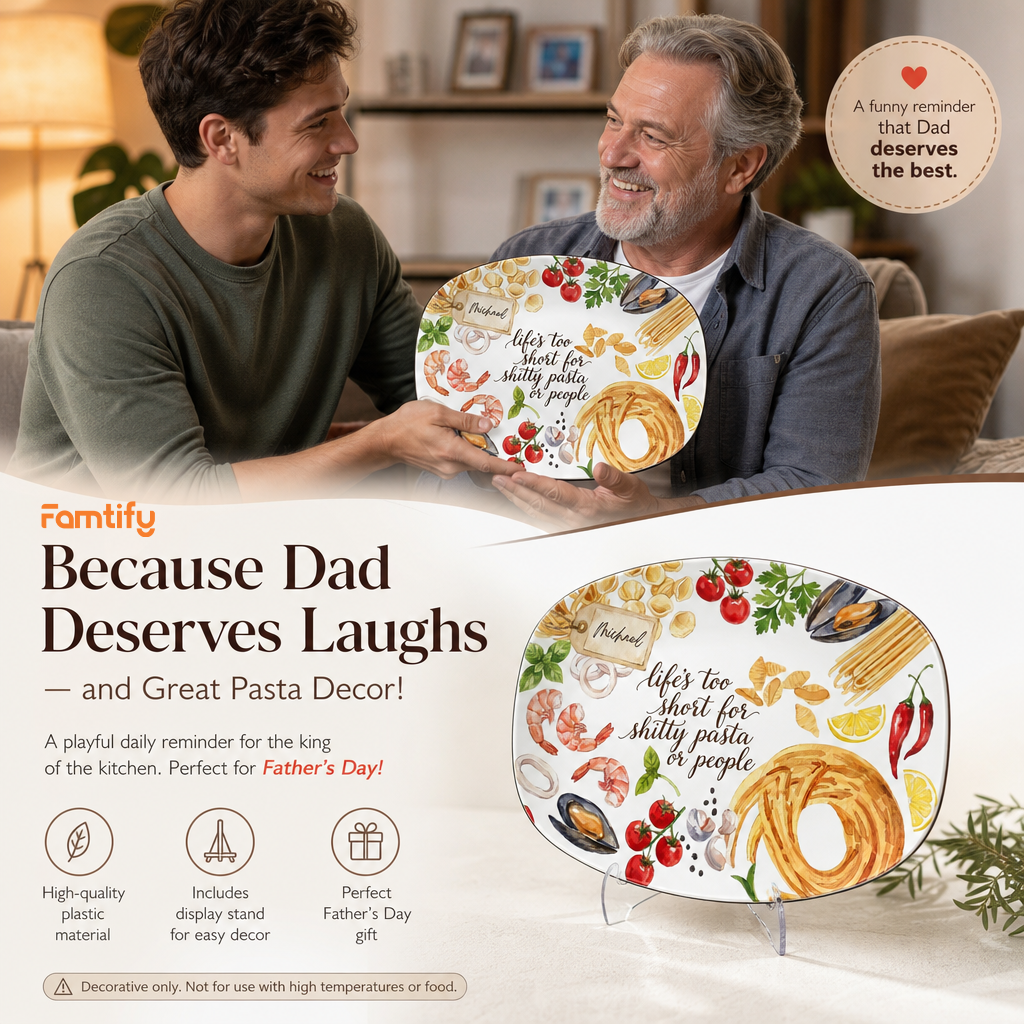 Personalized “Life Is Too Short For Shitty Pasta Or People” Decorative Plate