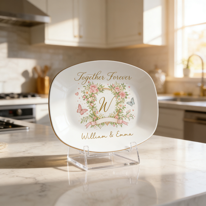 Personalized “Together Forever” Decorative Plate – Custom Family Keepsake
