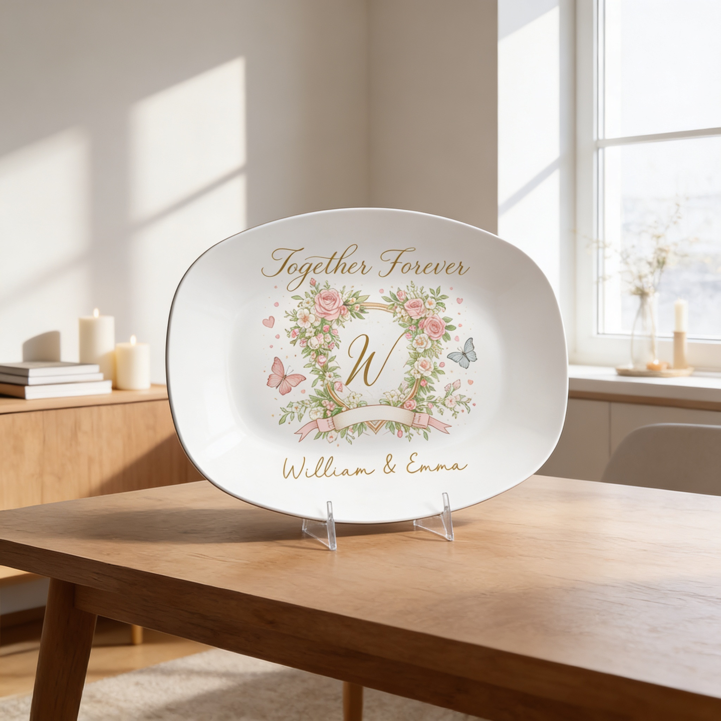 Personalized “Together Forever” Decorative Plate – Custom Family Keepsake