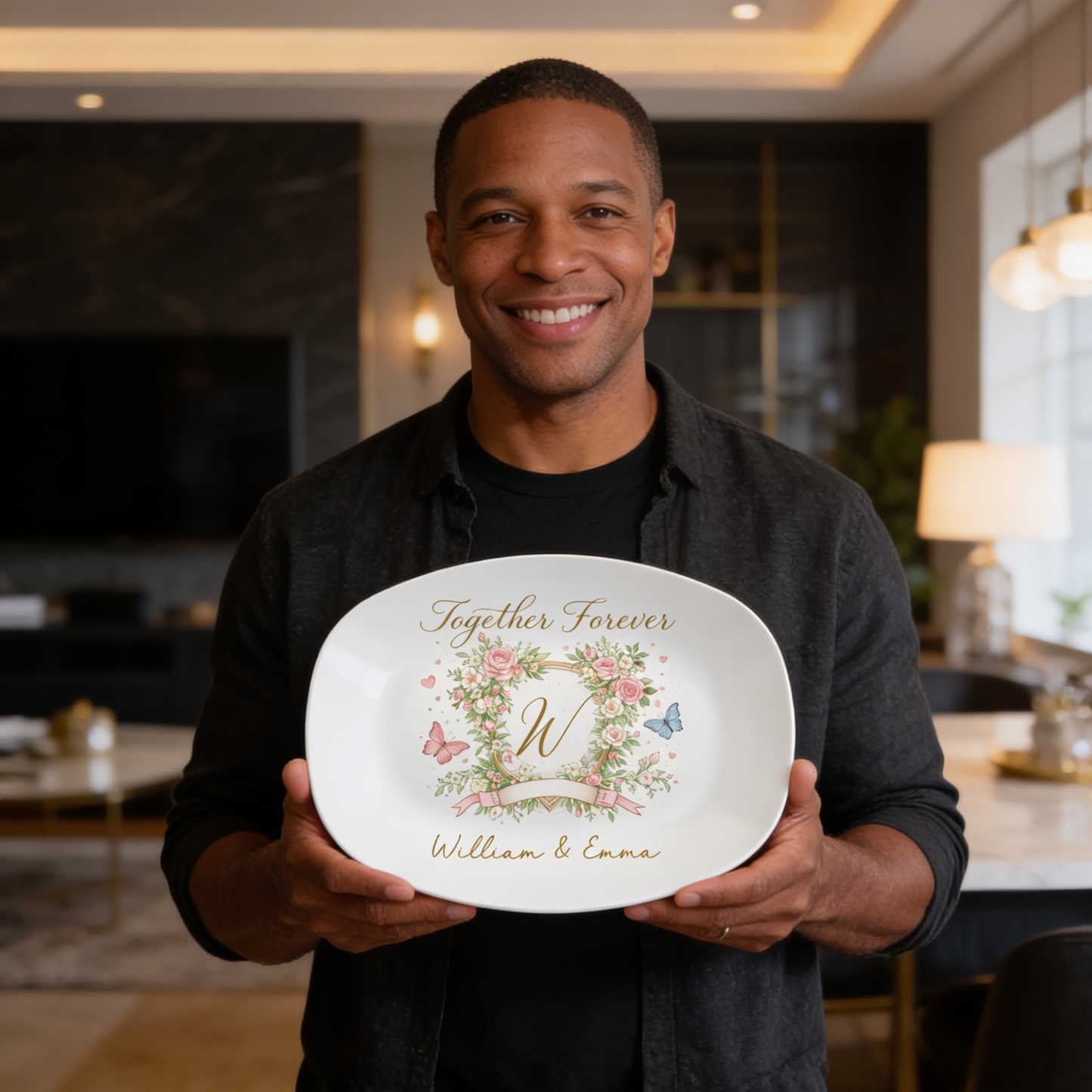 Personalized “Together Forever” Decorative Plate – Custom Family Keepsake