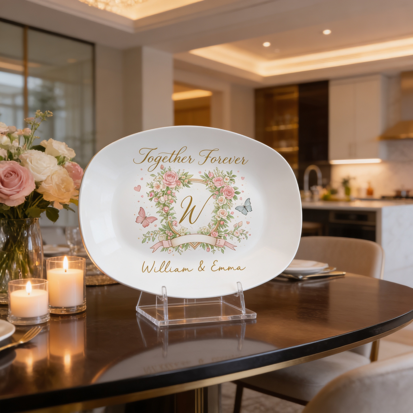 Personalized “Together Forever” Decorative Plate – Custom Family Keepsake
