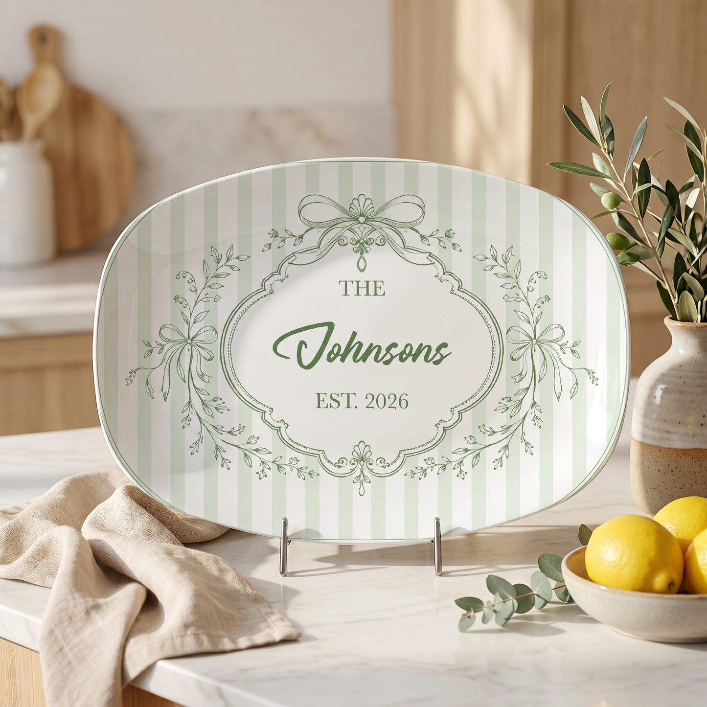 Personalized Decorative Plate – Custom Name, Year & Color Keepsake