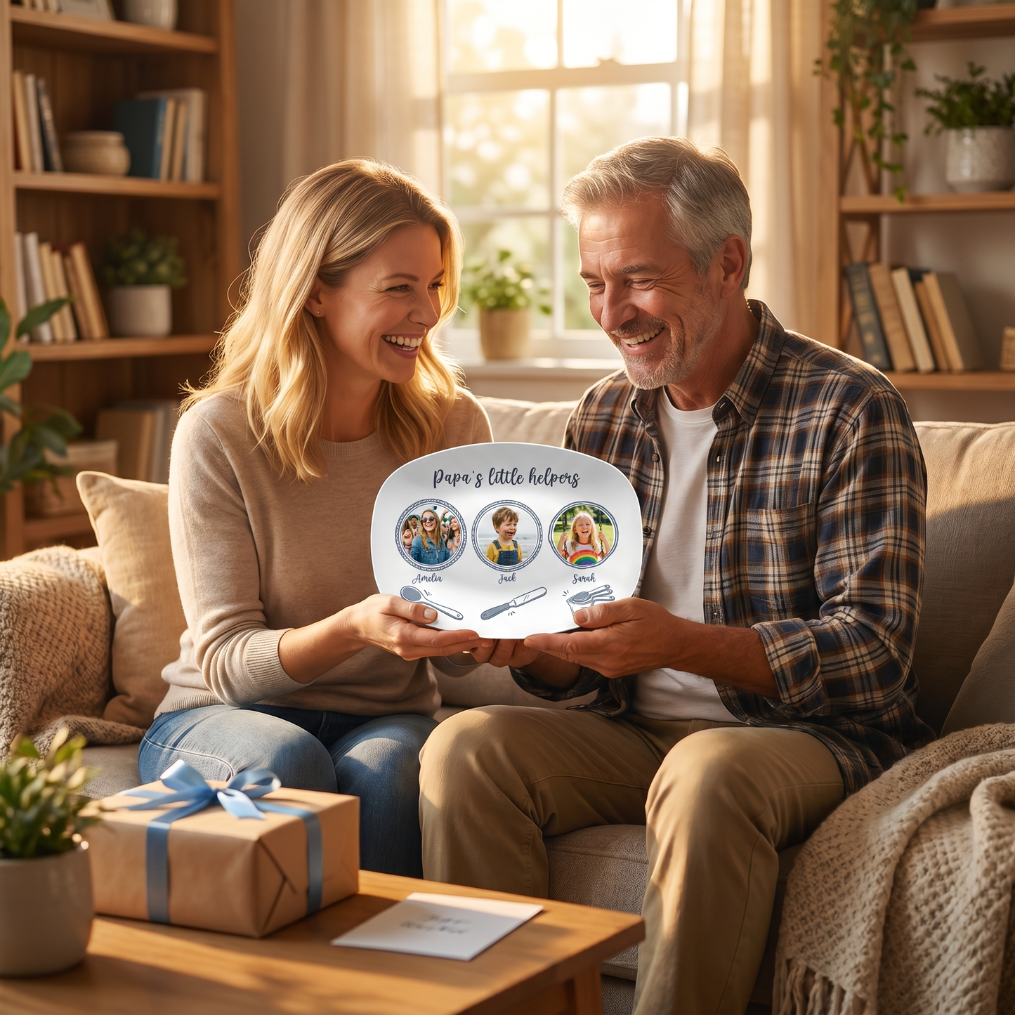Personalized “Papa’s Little Helpers” Decorative Plate – Custom Family Keepsake