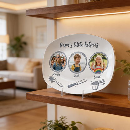 Personalized “Papa’s Little Helpers” Decorative Plate – Custom Family Keepsake
