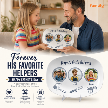 Personalized “Papa’s Little Helpers” Decorative Plate – Custom Family Keepsake