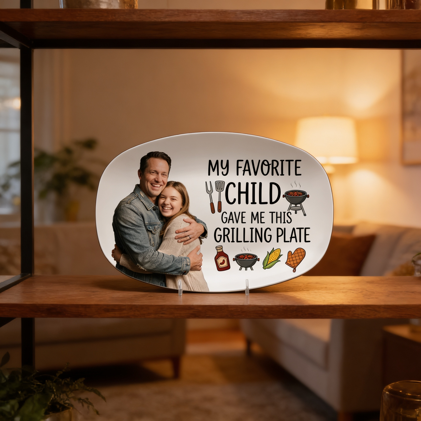 Personalized “My Favorite Child Gave Me This Grilling Plate” Decorative Keepsake