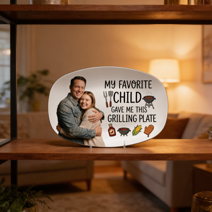 Personalized “My Favorite Child Gave Me This Grilling Plate” Decorative Keepsake